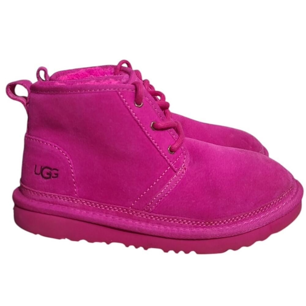 UGG Neumel Chukka Suede Boots Size 4 Pink GUC Dirty Toe & Ankle